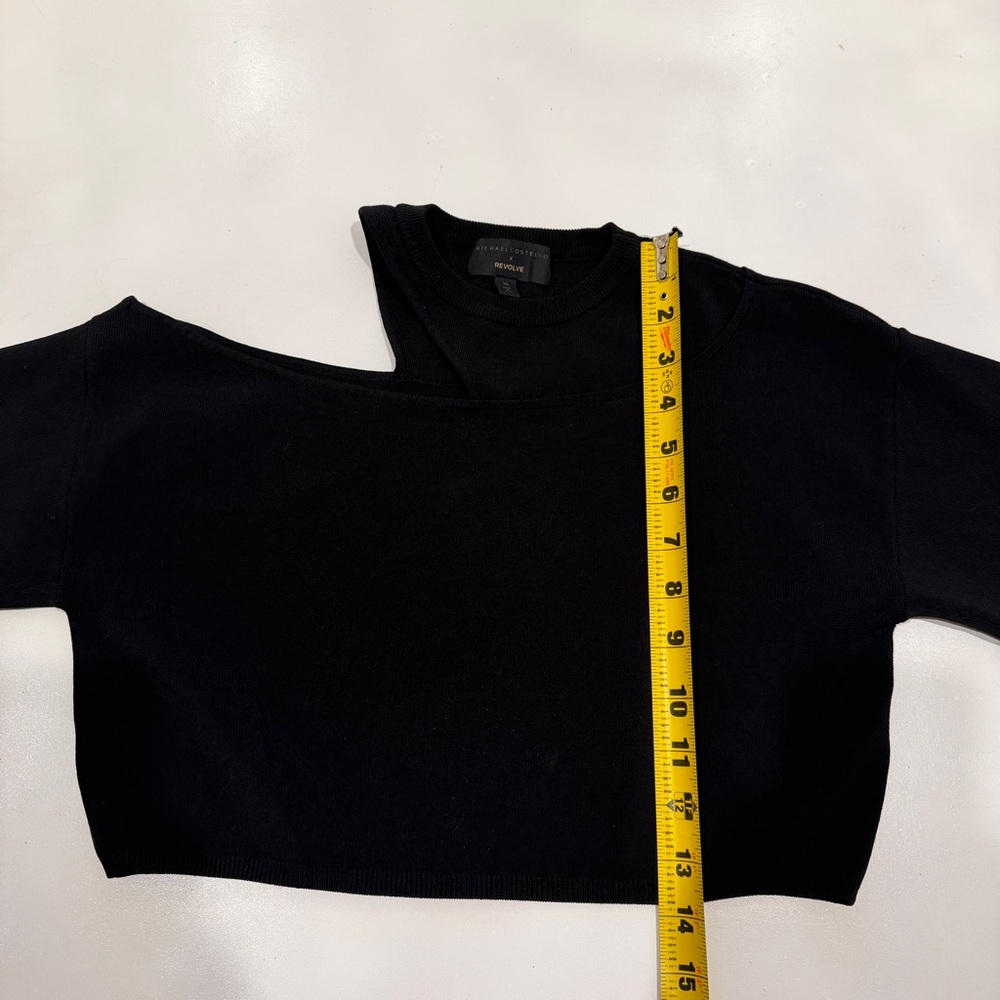 REVOLVE x Michael Costello Asym Cutout Dolman Sweater Black Runs Large Size XS - Picture 6 of 10